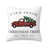 Christmas Tree Farm Vintage Truck Pillowcase Printed Cushion Cover Decorative Throw Pillow Case Cover Home Zipper 40*40Cm