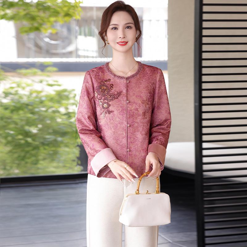 

2026 New Chinese Style Jacket for Middle-Aged and Elderly Women – Elegant Spring & Autumn Top 3XL [Recommended for 135-145 lbs] Яскраво-рожевий
