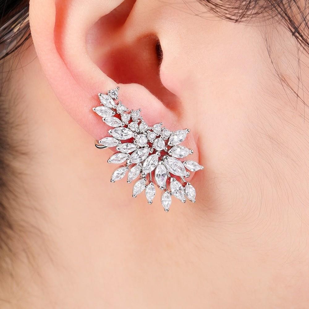 Female Wedding Party Zirconia Stud Earrings Gorgeous Ear Piercing Accessories  For Women Gift