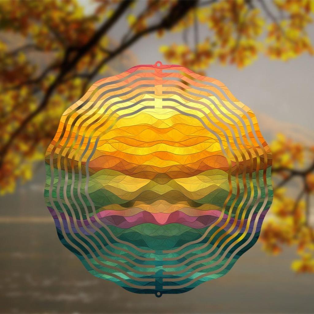 360 Rotating Hook 10 Inch Hanging Wind Spinner Elegant Outdoor Wind Chime for Garden Patio Balcony Durable Metal Art Decor