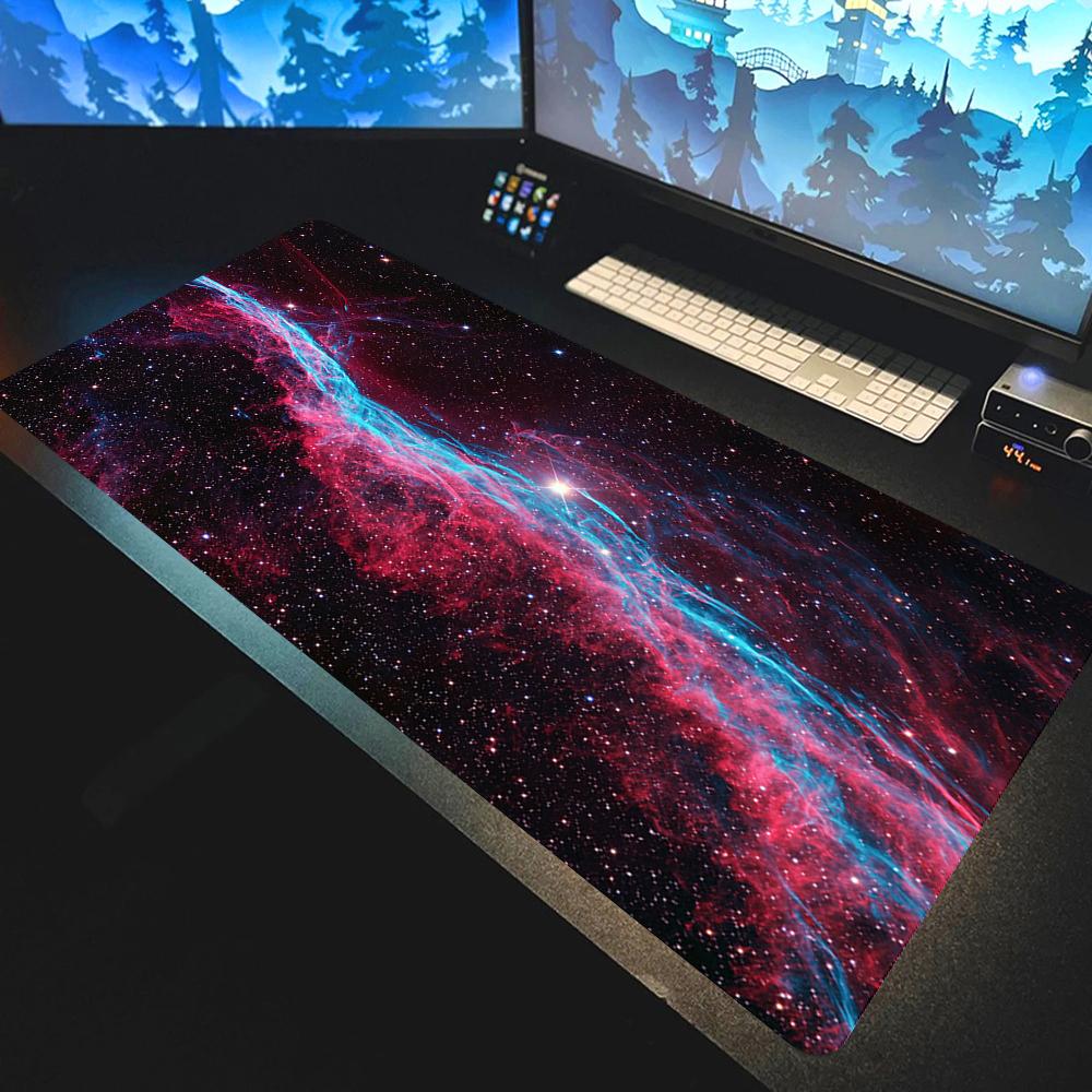 Mouse Pad Galáxia Estrelada HD Grande Computador Escritório Jogo Tapetes de Mesa XXL Borracha Antiderrapante HD Teclado Mousepads Universo Tapete de Mesa