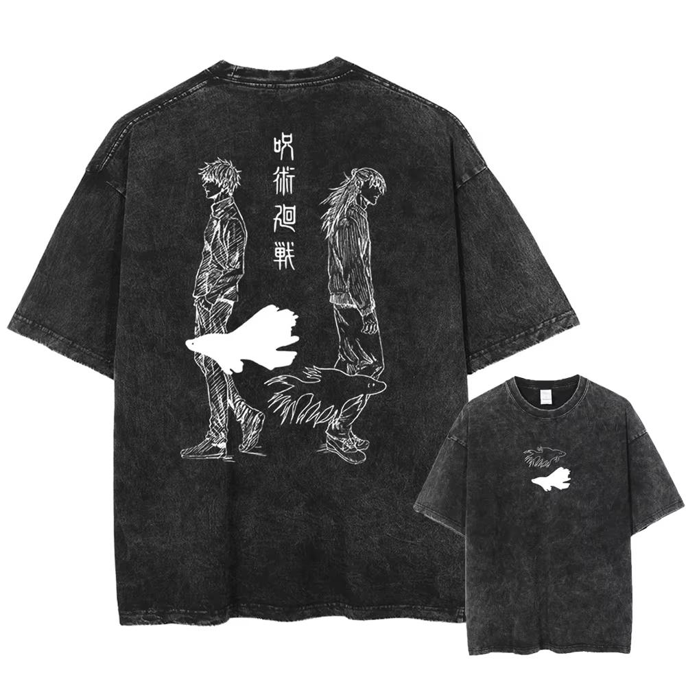 Satoru Gojo And Geto Suguru Funny Print Tee Anime Jujutsu Kaisen Tshirt Men Women Cotton T-shirts Harajuku T Shirt