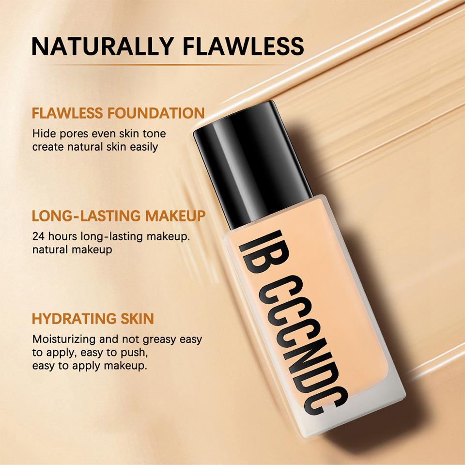 Flawless Liquid Foundation Natural Concealer de lungă durată Fond de ten lichid Clear, rezistent la apă și care nu se decolorează