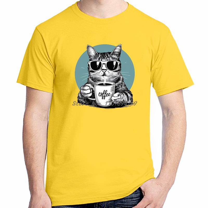 Funny Cat Shirts Graphic Tee Summer Tops Tshirt New Arrival Goods High Quality New Shirts And Tshirts Unisexs Cotton Tshirt