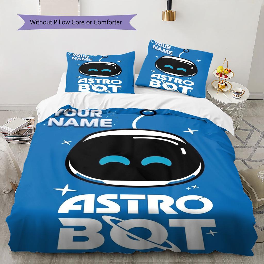 ASTRO BOT Custom Name Pattern Bedding,Quilt Set Quilt Cover Pillowcase Home Birthday Gift(1 * Duvet Cover + 2 * Pillowcase, Without Core)