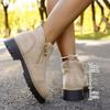 Round Head Side Zipper Martin Boots Short Boots Thick Heel New Autumn and Winter Large Size Women's Short Boots Women