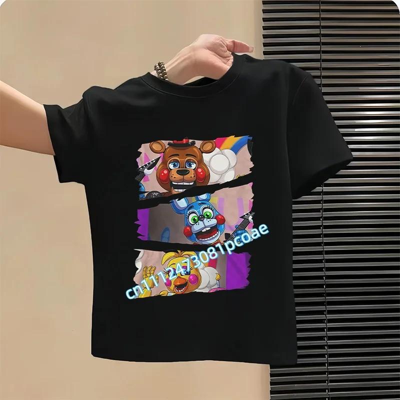 T-shirt FNAF Traspiranti Bambini Five Nights At Freddy Carino Top a Manica Corta Ragazzi Ragazze Moda Estiva T-shirt Abbigliamento Bambini