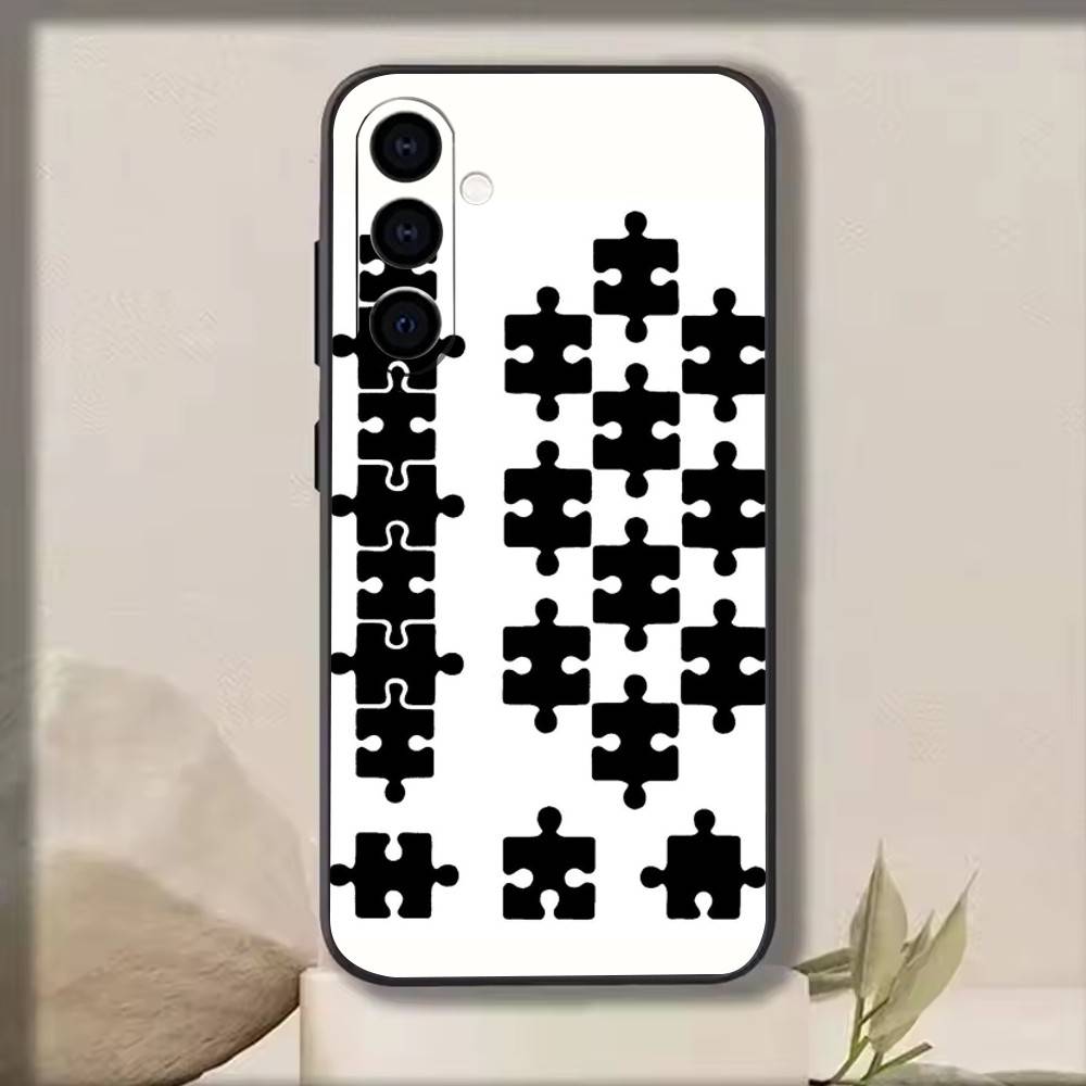 Kreatives Puzzle Handyhülle Schwarzes Silikon Weich Für Samsung Galaxy A73,A72,A71,A70,A53,A52,A51