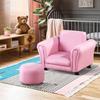 Toddler Chair Single Seater Kids Sofa Set, 54 x 42 x 41cm, Kids Sofa with Stool, Pink