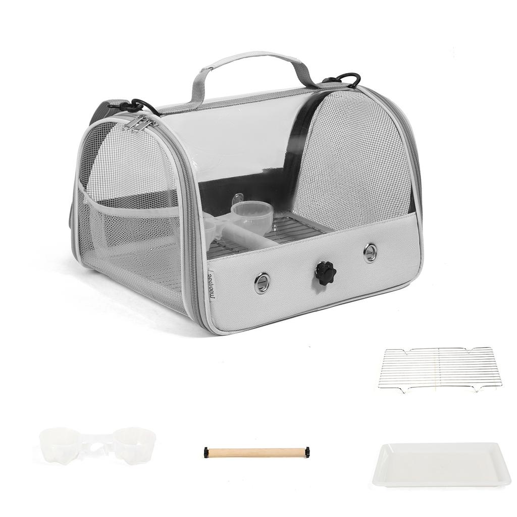 New Bird Transport Cage Bird Travel Carrier with Perch Breathable Space Parrot Go Out Backpack Multi-functional Bird Bag Outdoor