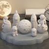 Elegant Moon Figure Artwork Mold Astronaut Resin Figurine Crafting Silicone Mold for Crafts and Home Decorations