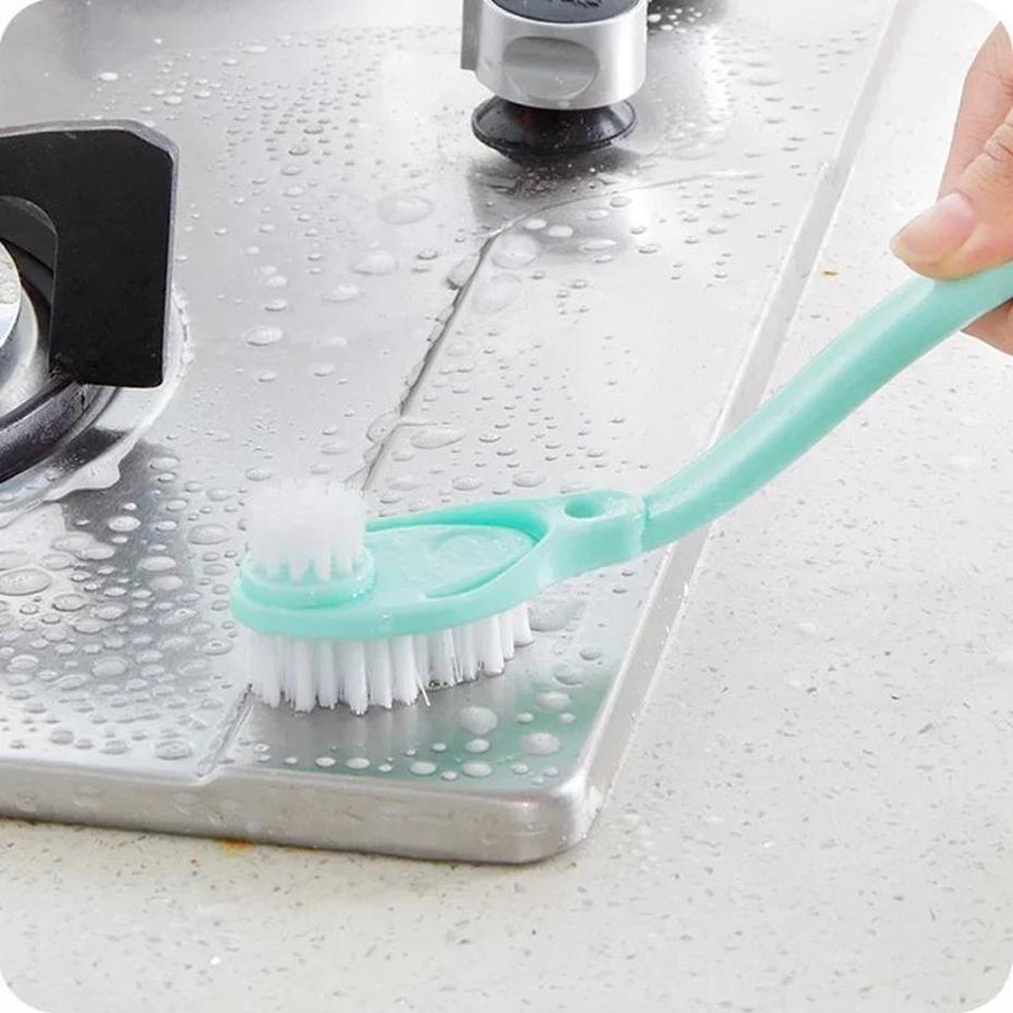 1 Pcs New Double-headed Long-handled Shoe Brush Shoe Polisher Toilet Washing Dishes Shoe Cleaning Brush Household Cleaning Tools