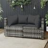 Day and Night - Day and Night Garden Corner Sofas with Cushions 2 Units Gray Synthetic Rattan