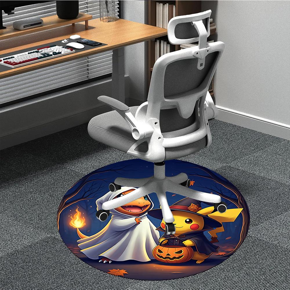 

1pc Pikachu Ghost Costume Chair Carpet for Office, Indoor Non Slip Washable Polyester Fiber Carpet, Mat For Office, Machine Washable 80cm