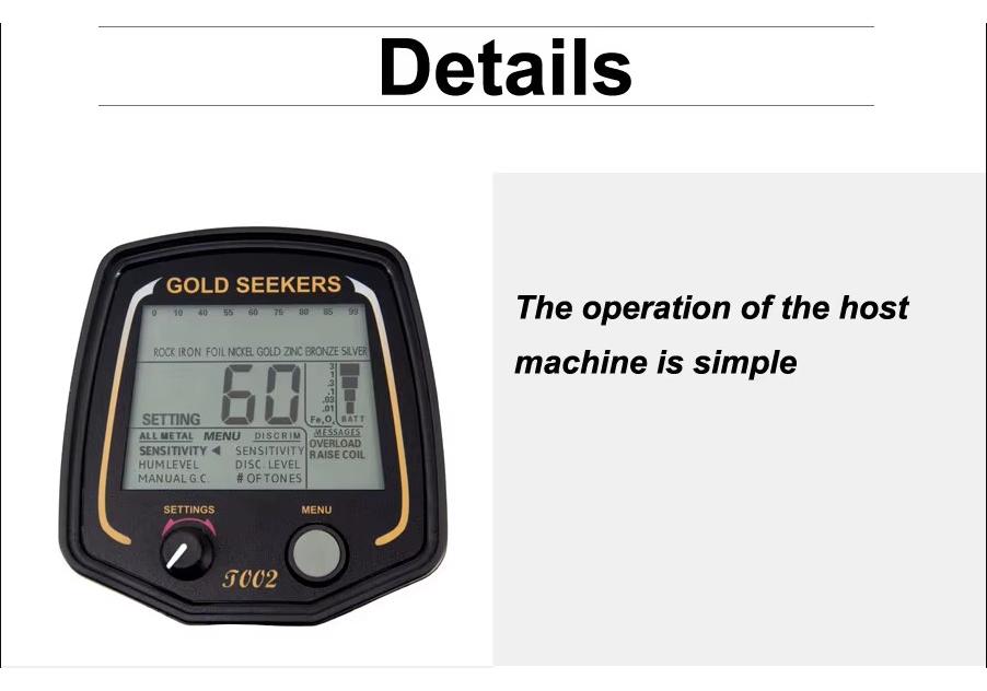 Archaeological Handheld Gold Detector with Smart LCD and 6x11" Waterproof Coil