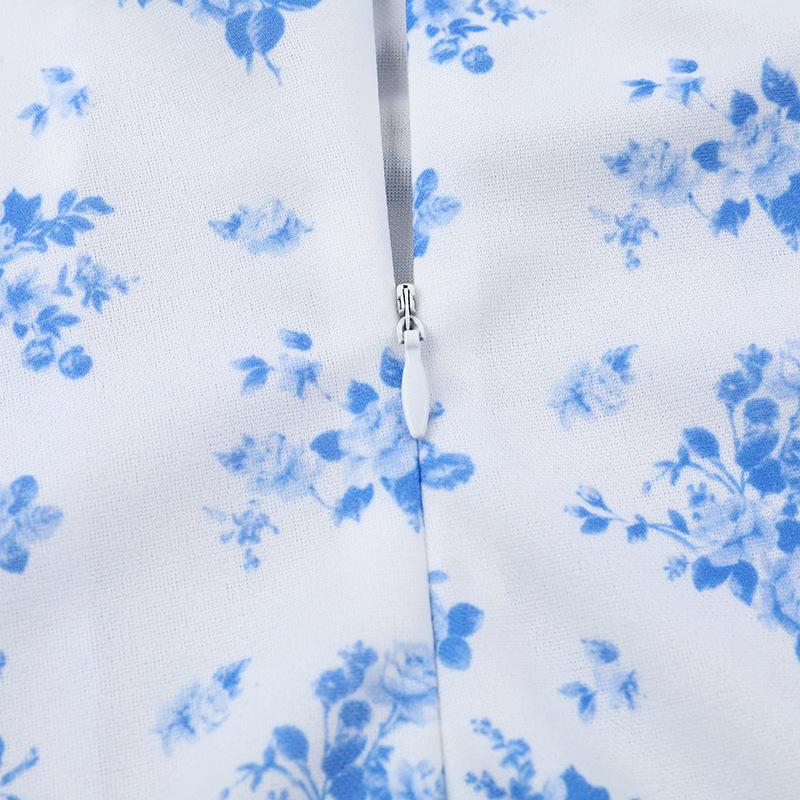 Autumn Women's Hip Dress Fashion Ethos Slim-fit Print Top A-swing Dress