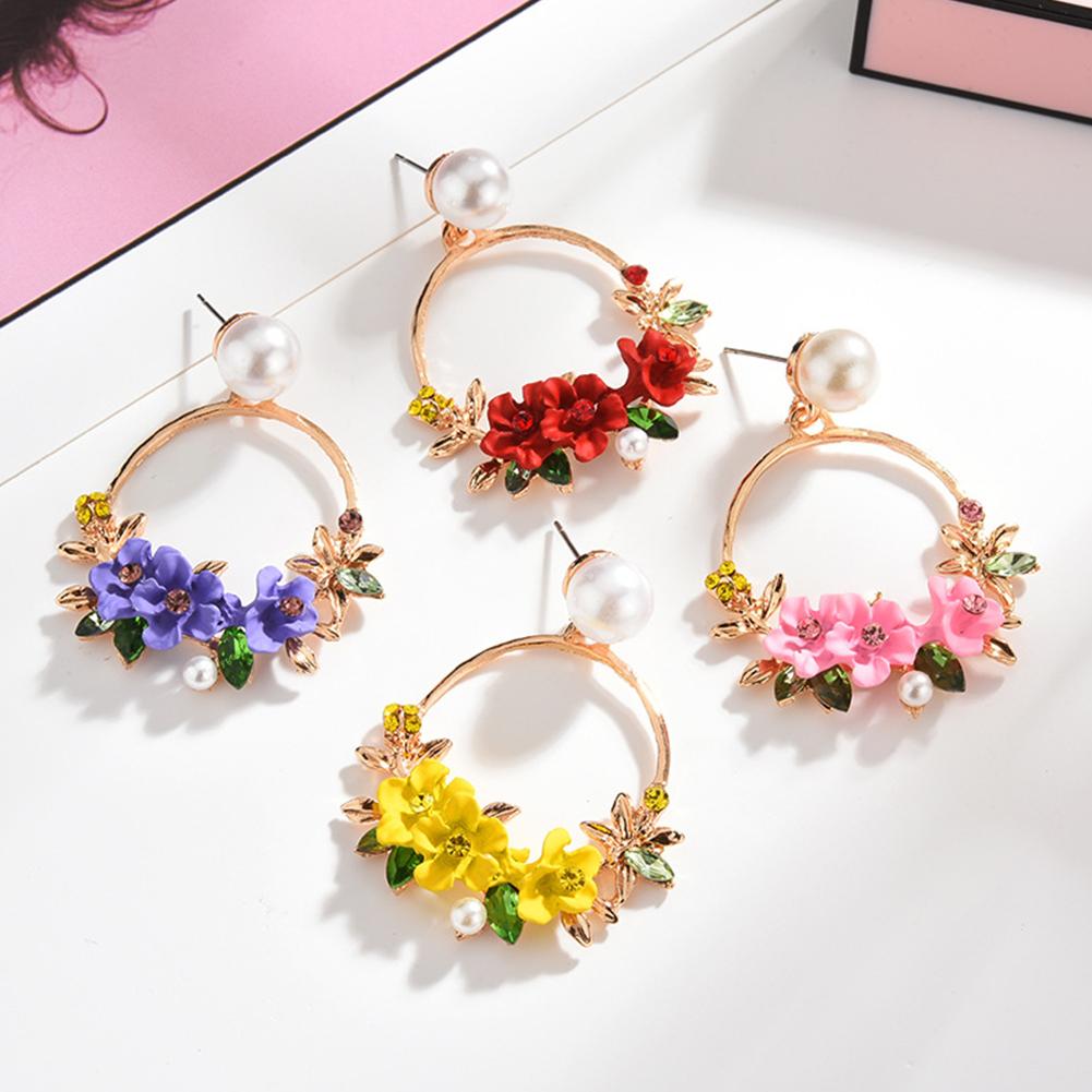 Flower Earrings Soft Clay Pearl Earrings Ear Jewelry Female