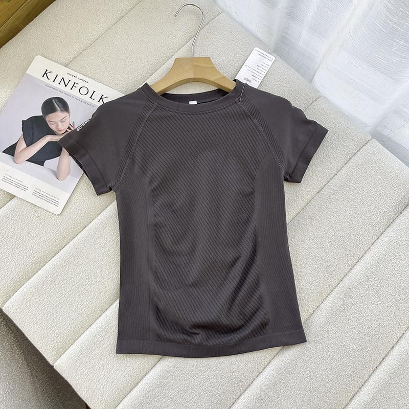 

Women s Slimming Quick-Dry Breathable Yoga & Running T-Shirt, Short Sleeve, Summer L (100-115 jin) сірий колір