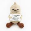 Crochet amusant Pain grillé positif Ornements au crochet de soutien émotionnel Poupées en pain grillé tricotées à la main avec carte positive Cadeaux de Noël