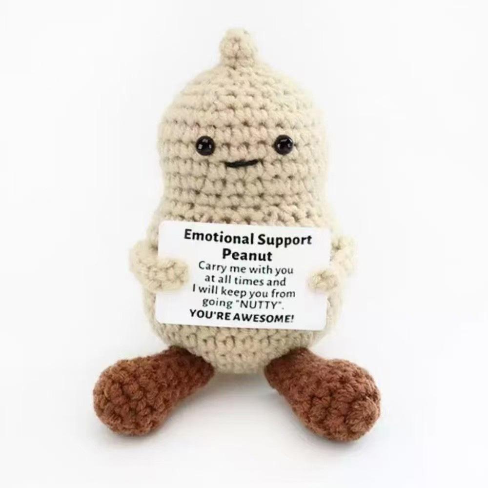 Crochet amusant Pain grillé positif Ornements au crochet de soutien émotionnel Poupées en pain grillé tricotées à la main avec carte positive Cadeaux de Noël