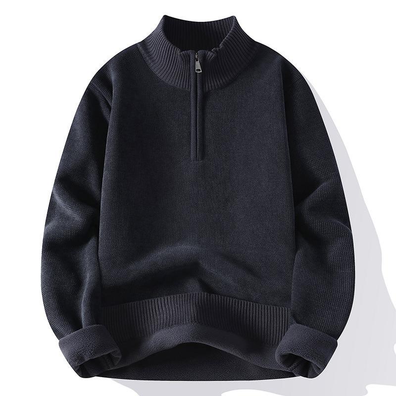 Men S Autumn Winter Fleece Thick Half Zip Pullover Sweatshirt