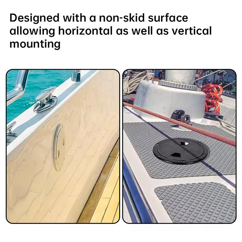 4/6/8In Abs Plastic White Black Round Deck Inspection Plate Hatch Cover Deck Plate Non Slip Detachable For Marine Rv Yacht Boat