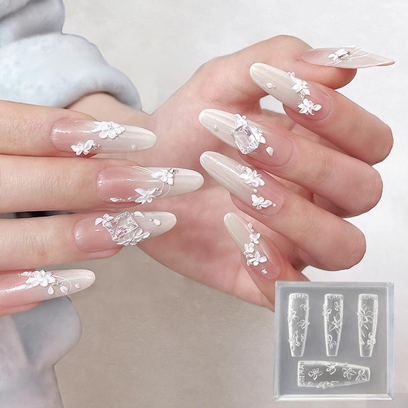 3D Flowers Nail Mold Diy Silicone Nail Tools Floral Petal Nail Design Resin Molds Nail Art Carving Template Manicure Design