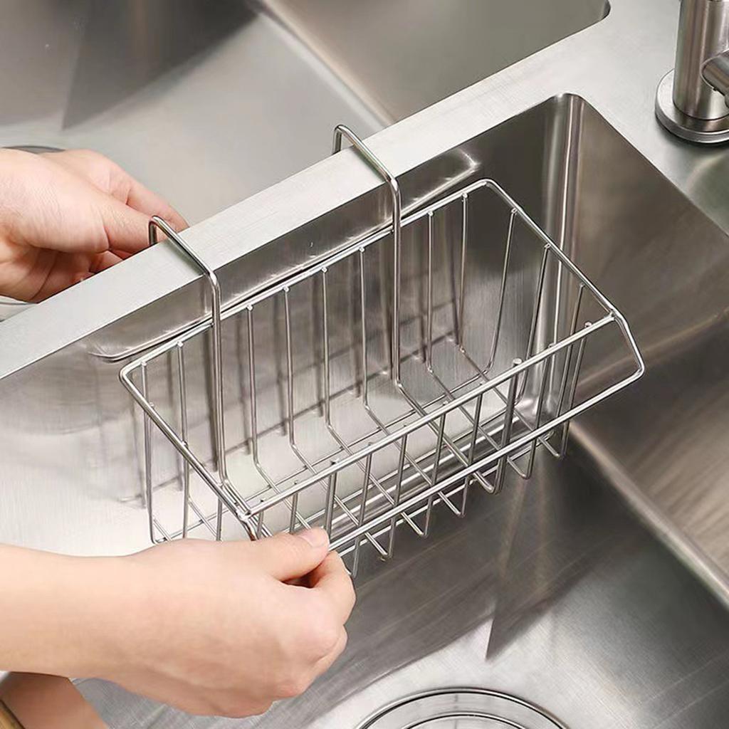 Sponge Holder for Kitchen Sink Hanging Soap Brush Sink Caddy Drainer Rack for Sponge Brush Soap Towel & Sink Supplies