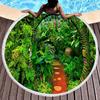 Beautiful Garden Floral Round Beach Towel, Microfiber Circle Beach Towels Quick Dry Beach Throw Blanket Sand Free Pool Towels