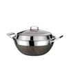 Zhishi 36cm Uncoated 316 SS Wok & Stew Pot with Steamer