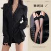 Erotic lingerie boyfriend shirt long sleeve striped slim and versatile mid-length slimming autumn waist top