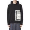 Illustration Drawstring Hooded Loose Fit Pullover Long Sleeve Sweatshirt Men Sweatshirt Black 3D1MDV-1JHSZ-0026