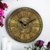 Vintage Uhr Handgefertigte Holz- und Messing-Wanduhr / 10 Zoll (25 Cm'S) / Reines Messing/Handgehämmerte Kunst/Antikes Finish, Analog