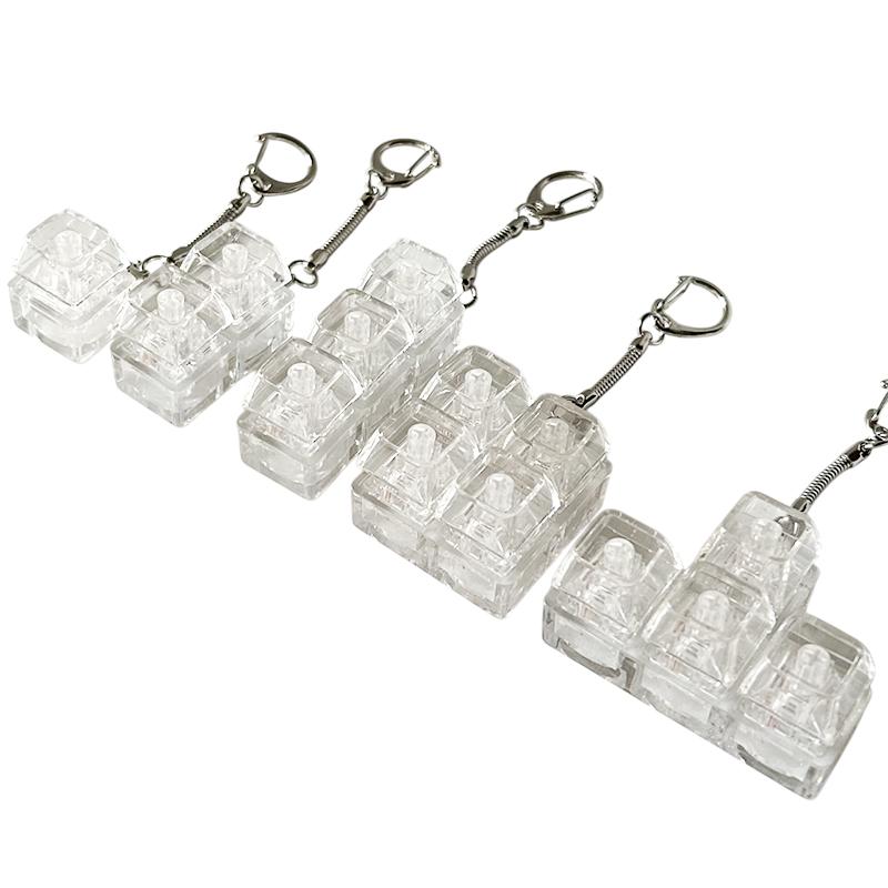 Transparente 1/4 Tasten Mechanische Tastatur Tester LED Tastatur Tasten Spielzeug Stressabbau DIY Knopf Tastenkappe Schlüsselanhänger Spielzeug