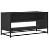 VidaXL Meuble TV noir 91x40x46 cm bois d'ingénierie et métal, banc TV, meuble hifi, centre de divertissement, buffet TV, 848884