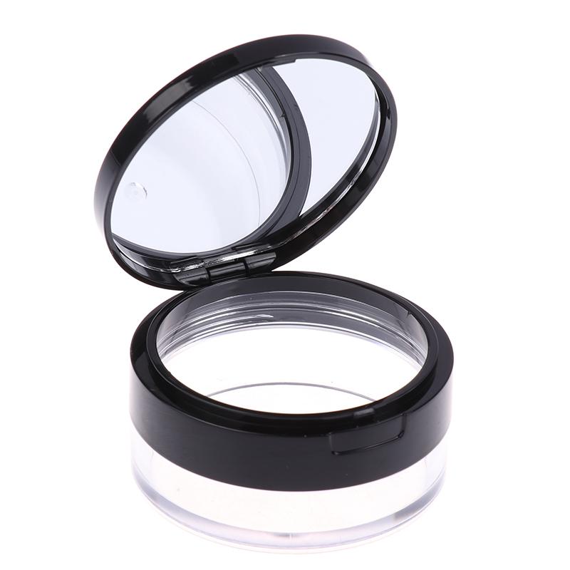 Powder Box Cosmetic Container Travel Empty Refillable Cosmetic Jar Pot Loose Face Powder Sifter Case With Mirror