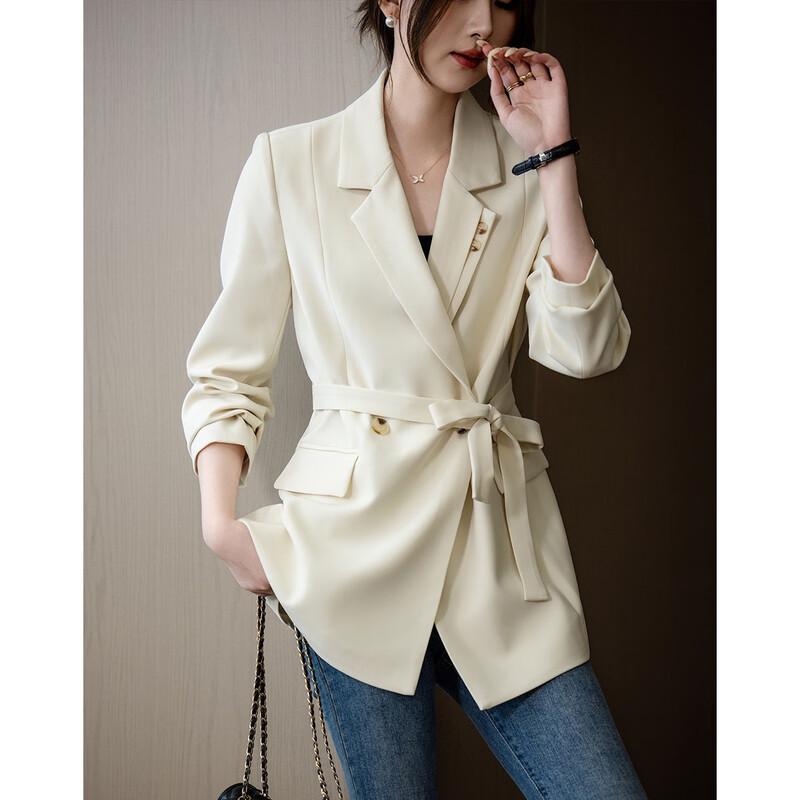 

Demana Women s Asymmetric Double-Layer Collar Blazer L