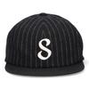 Schott Stripe Cap (Black) - Striped Flannel with S Logo and Wool
