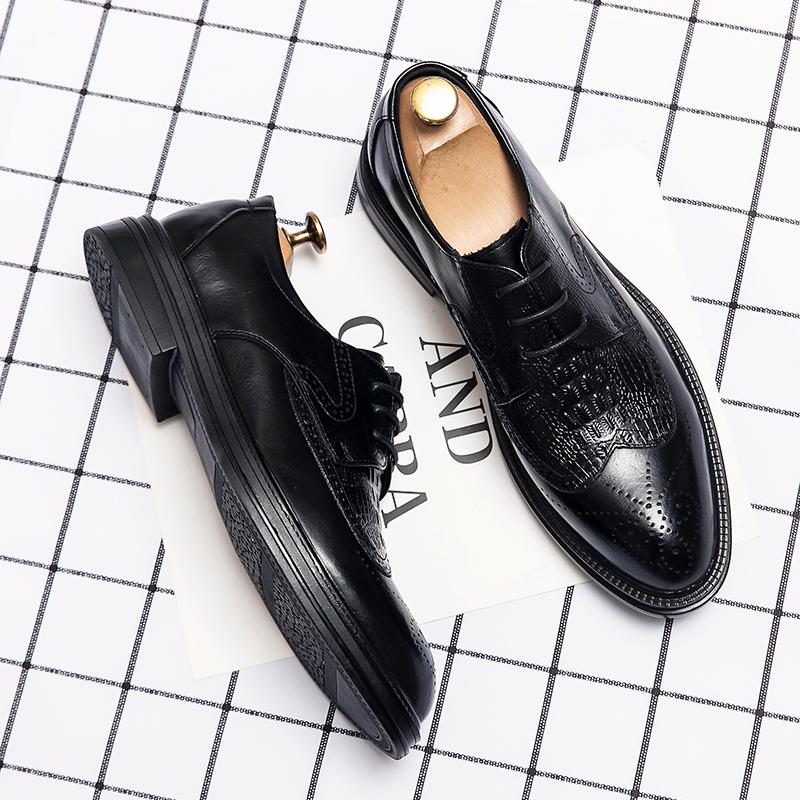 Fashion Luxury Brand High-end Banquet Men's Dress Shoes Interview Business Casual Shoes Commuting Men's Work Shoes Versatile Brown