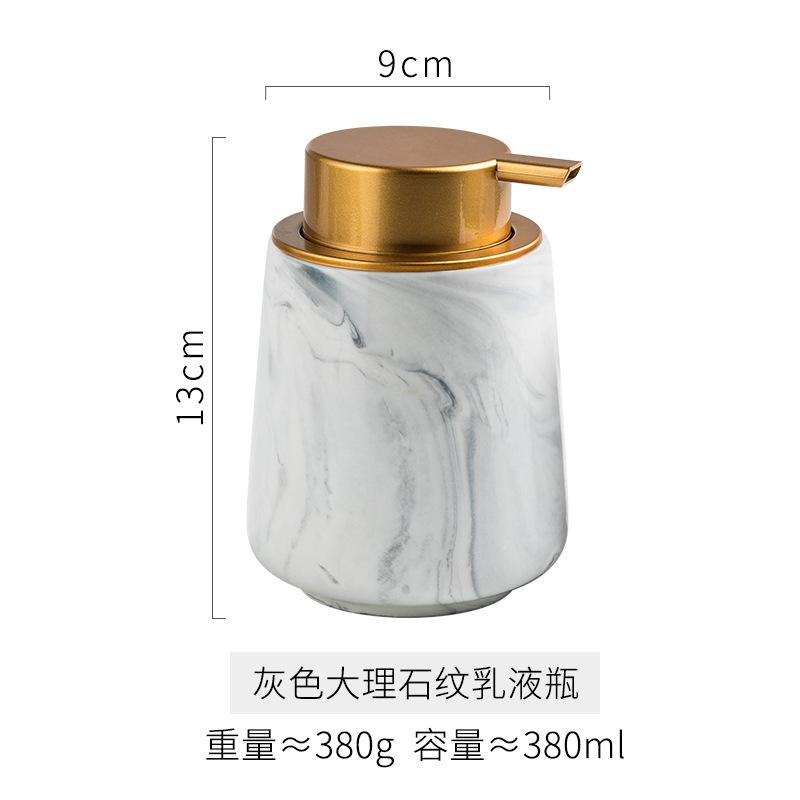 

Marble Grain Press Bottle Ceramic Bathroom Shampoo Make-up Remover Bottle Soap Liquid Container Bathroom Decoration Accessories