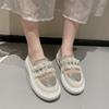 Espadrilles Femme Dentelle Cristal Mode Chaussures Diamants Mocassins de Pêcheur Dames Mocassins à Enfiler Ballerines en Caoutchouc Baskets Femme