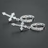 Cross Earrings, Inlaid With High-Quality Zircon Earrings, Fashionable Men'S And Women'S Ear Jewelry.