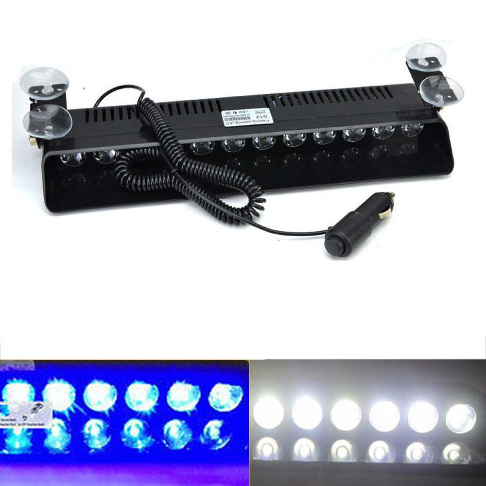 Polizeiwarnleuchte Auto LED Blinksignalleuchte Windschutzscheiben-Blitzlicht Auto LKW Notlicht 12LEDs 16 Blinkmodi 12V