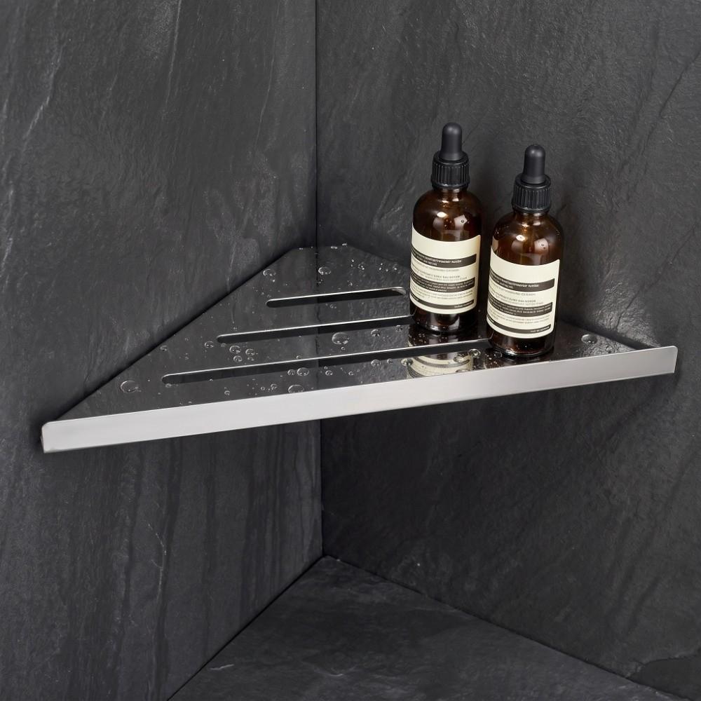 Silver Shower Corner Shelf Stainless Steel Bathroom Shelf Organizer  Bathroom Storage