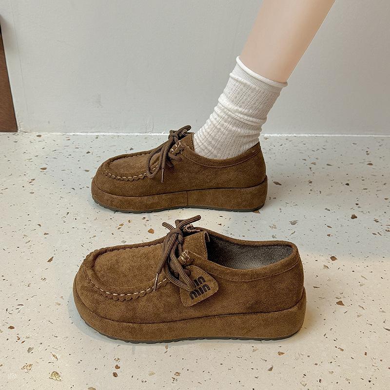 One-pedal kangaroo shoes women's 2025 new early autumn explosion lazy casual fashion versatile single shoes