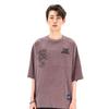 OURPOCKETS Grid Pigment Dragon Sleeveless Oversized T-Shirt (Rosy Brown)