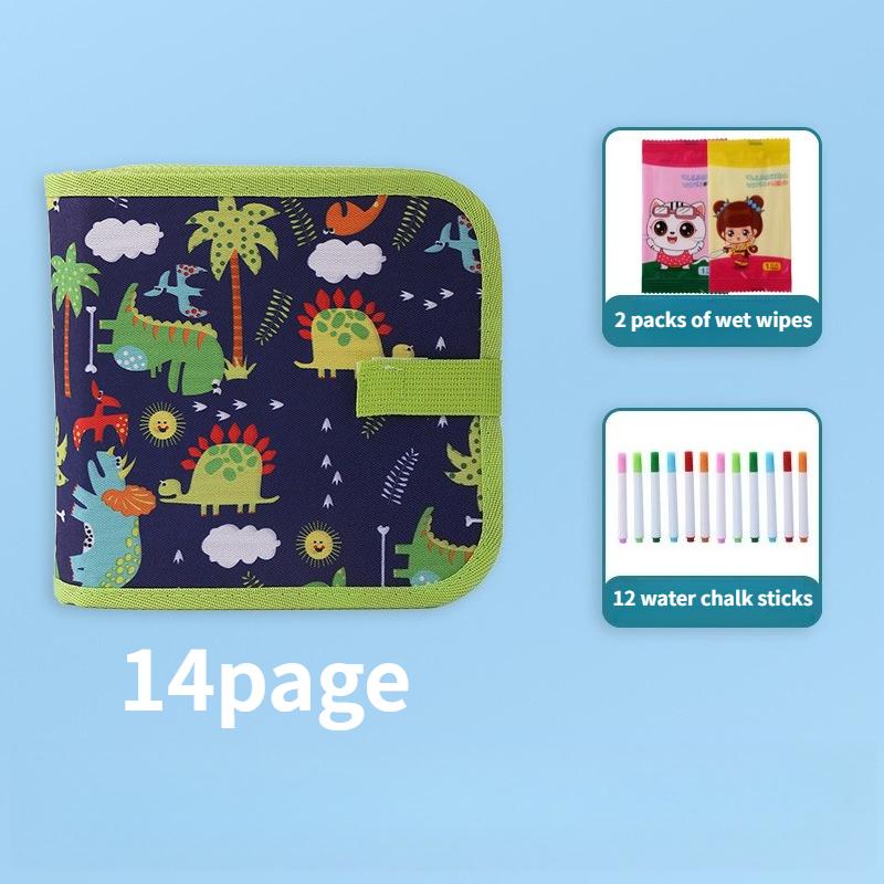 Löschbares Kritzelbuch für Kinder, Kleinkindspielzeug, wiederverwendbare Zeichenblöcke mit 12 Aquarellstiften, Vorschulspielzeug, Reise-Schreib-Malset