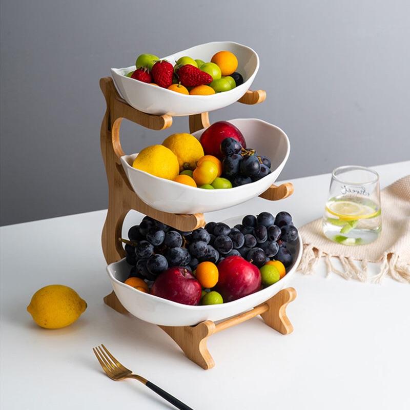 Living Room Home Three-layer Plastic Fruit Plate Snack Dish Creative Modern Dried Fruit Basket Candy Cake Stand Bowl New Style
