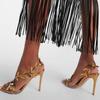 Fashion New Summer European Style High Heels Pointed Head Gold Leaf Sexy All Matching Slim Heel One Line With Comfortable Sandals