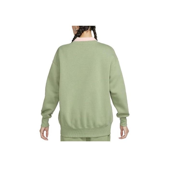 Nike Sportswear Phoenix Fleece Solid Logo Pullover Hoodie Women Tops Oil-Green DQ5733-386